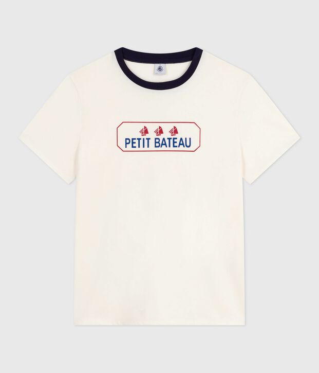 Tee-shirt femme le droit en coton manches courtes bleu/bleu