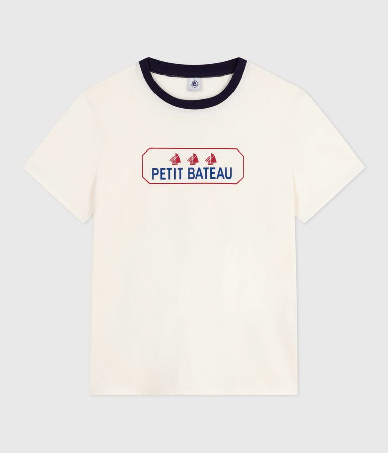 Tee-shirt femme le droit en coton manches courtes bleu/bleu