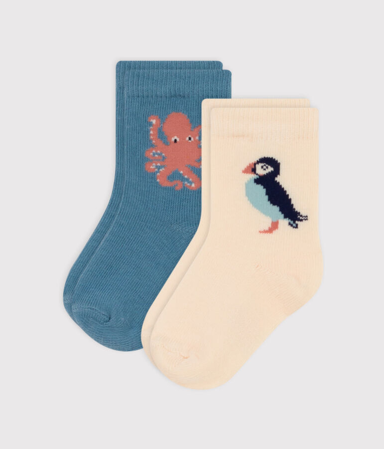 Lot de 2 paires de chaussettes en jersey de coton b&eacute;b&eacute; multicouleur