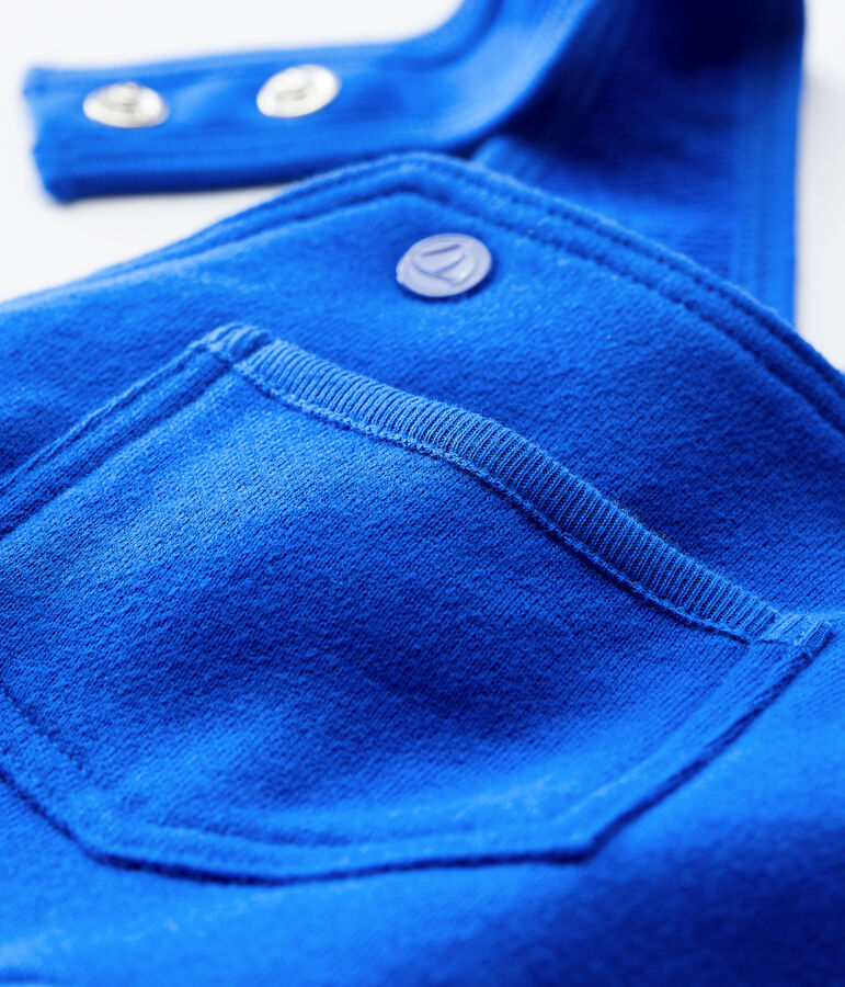 Salopette longue en molleton b&eacute;b&eacute; bleu