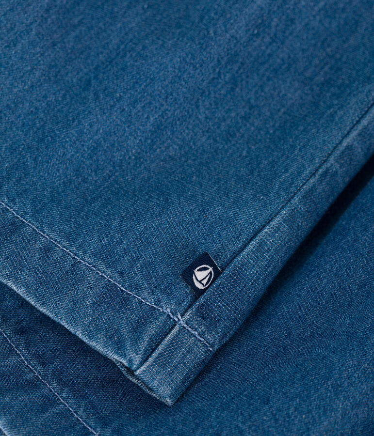 Mouwloze babyjurk van lichte spijkerstof blauw