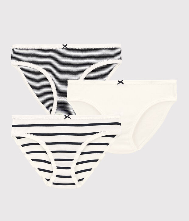 Lot de 3 culottes ray&eacute;es fille multicouleur