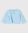 Cardigan bébé en tricot 100% coton bleu TOUDOU