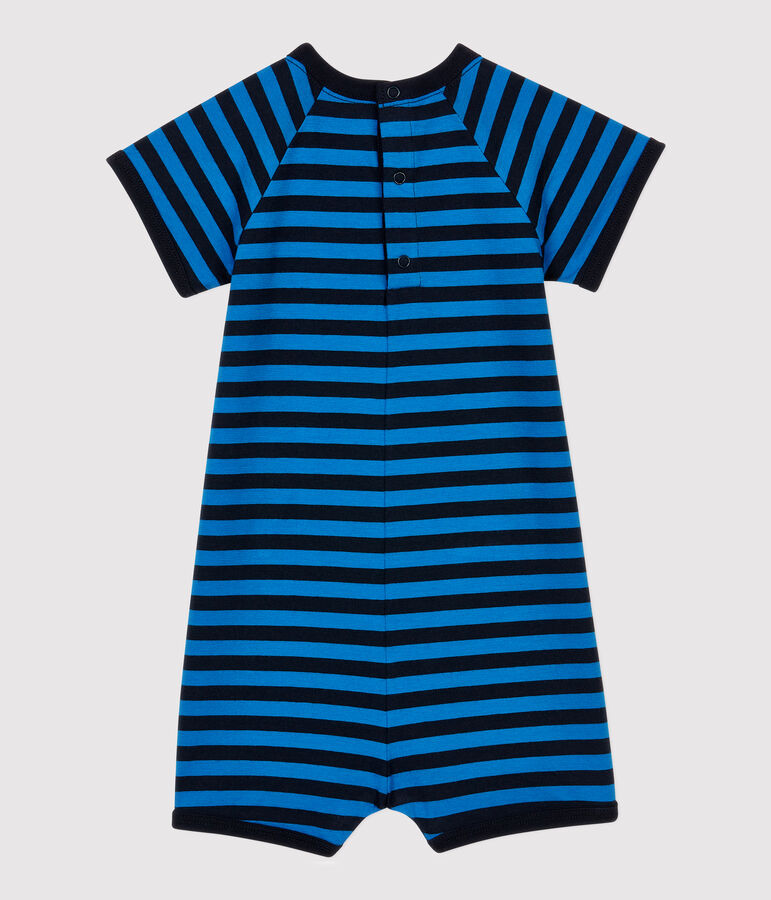 Combicourt en coton b&eacute;b&eacute;. bleu/bleu