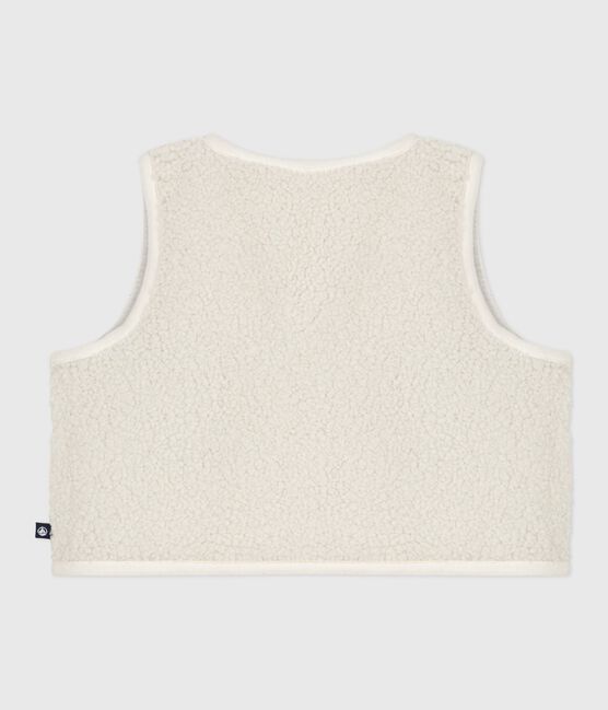 Gilet bébé en coton milleraies et sherpa sans manche MILK/ MULTICO