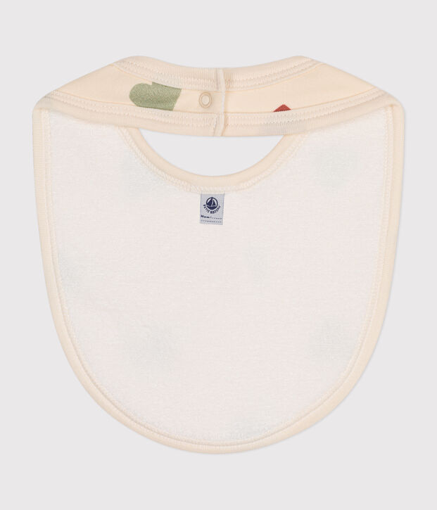 Bavoir b&eacute;b&eacute; en coton &eacute;cru/multicouleur