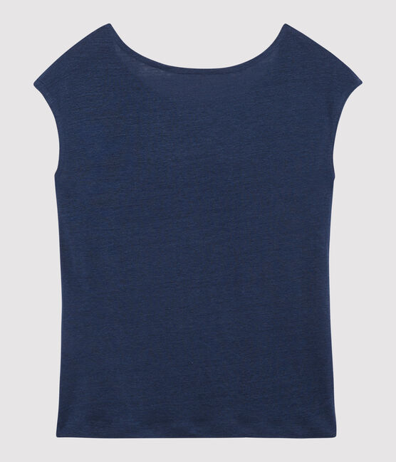 T-shirt en lin uni Femme bleu MEDIEVAL