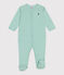 Katoenen babypyjama met streepjes groen ALOEVERA
