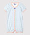 Combicourt bébé imprimé pois en coton biologique blanc MARSHMALLOW/bleu BRASIER