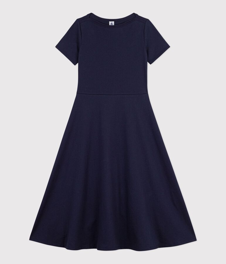 Robe longue femme en coton bleu