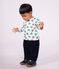 Katoenen T-shirt voor baby's met lange mouwen en sterrenprint ecru/multicouleur