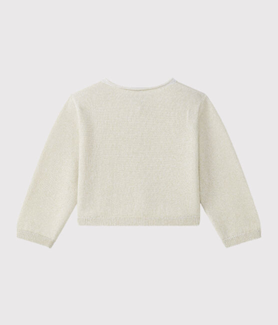 Glanzende bolero babymeisje wit ECUME/bruin EM DORE