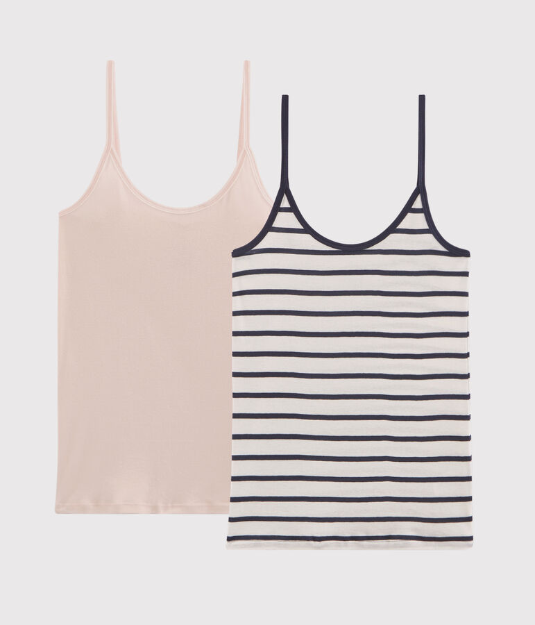 Set van 2 Damesoverhemden met schouderbandjes multicouleur