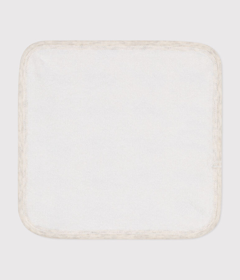 Lingette b&eacute;b&eacute; en coton et &eacute;ponge imprim&eacute;e baleines beige/bleu