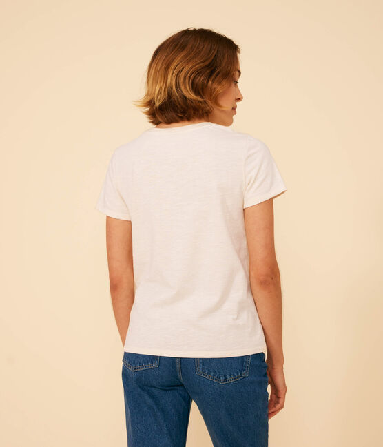 LE Droit, katoenen T-shirt voor dames met ronde hals ecru AVALANCHE