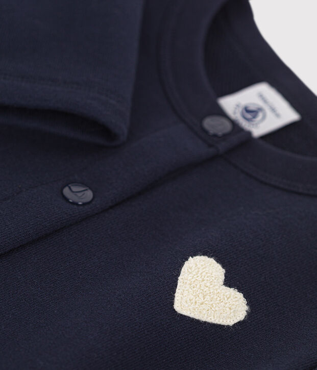 Cardigan en molleton enfant fille bleu marine