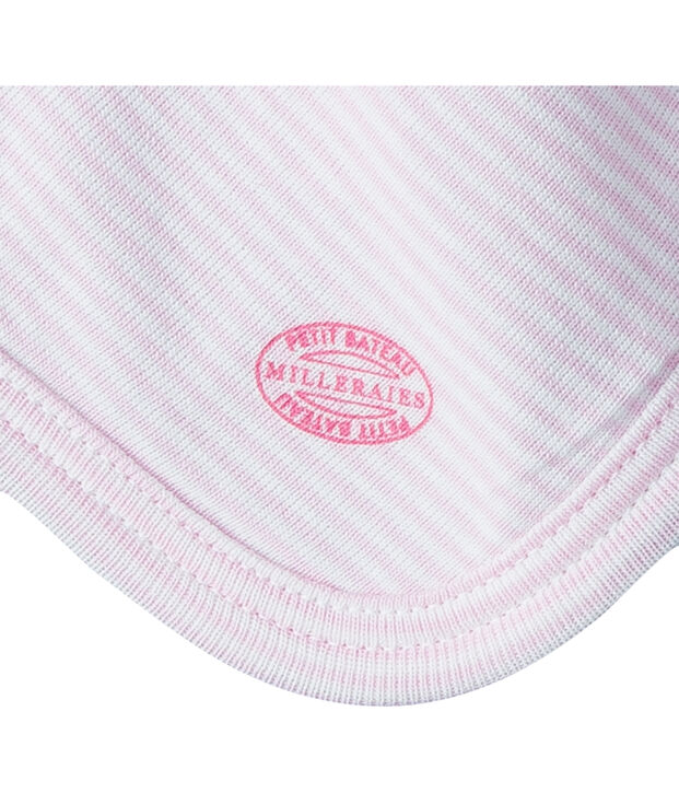 Babyknuffel konijn van gebreide stof wit/roze