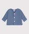 Cardigan b&eacute;b&eacute; tricot point mousse en coton uni blauw