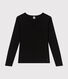 Dames-T-shirt L'Iconique met lange mouwen in effen ribstof voor dames