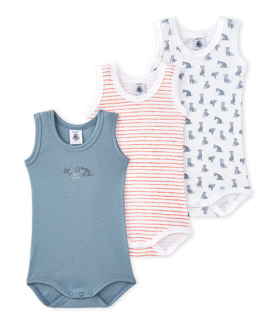 body bebe garcon sans manches imprime (lot de 3) multicolore