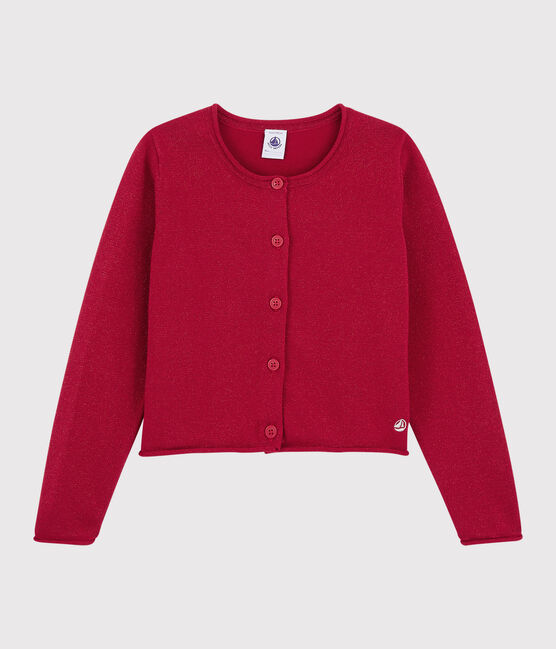 Cardigan en coton enfant fille rouge TERKUIT BRILLANT