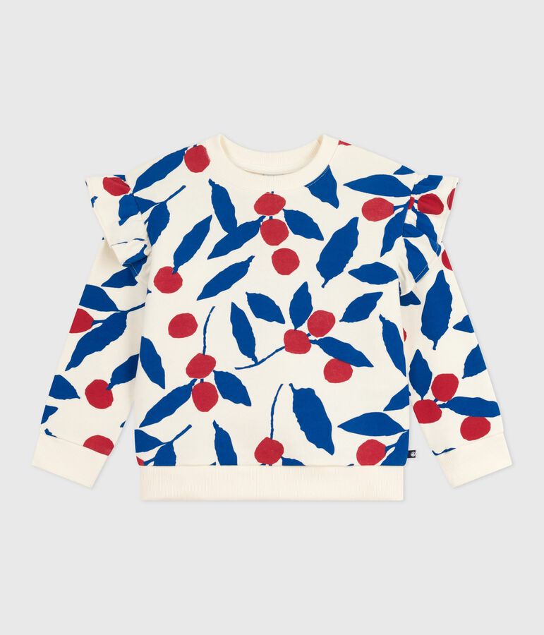 Katoenen sweatshirt met print voor kinderen ecru/multicouleur