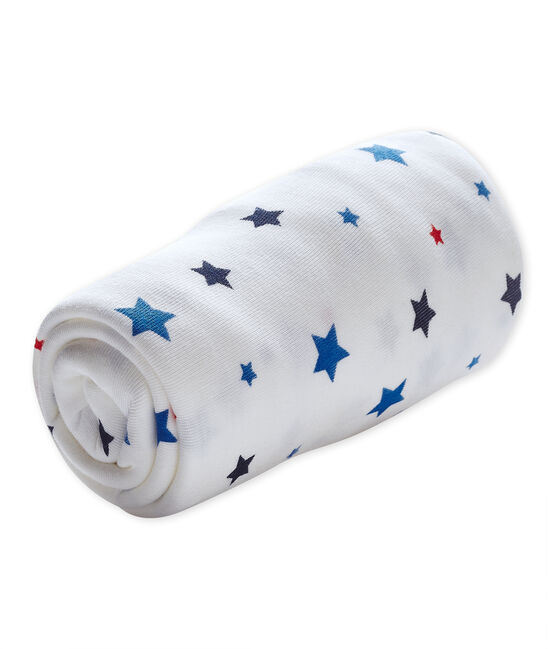 Drap housse bébé garçon à étoiles blanc ECUME/blanc MULTICO