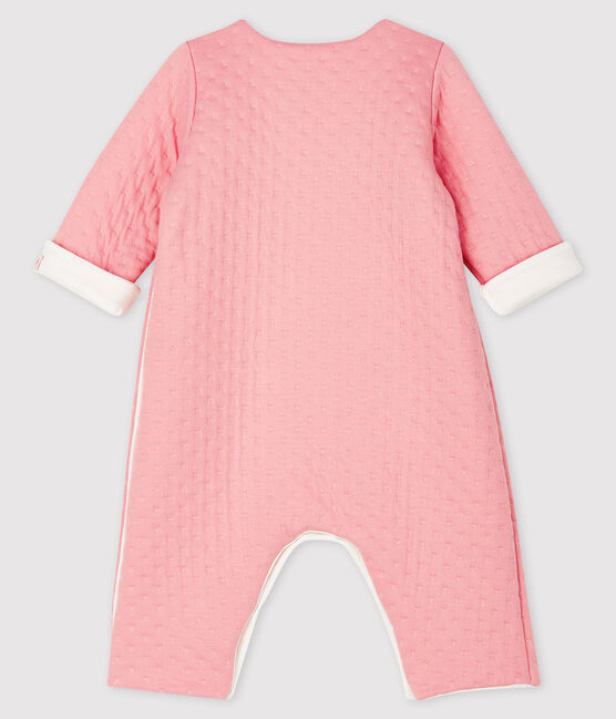 Combinaison longue bébé en tubique matelassé rose CHARME
