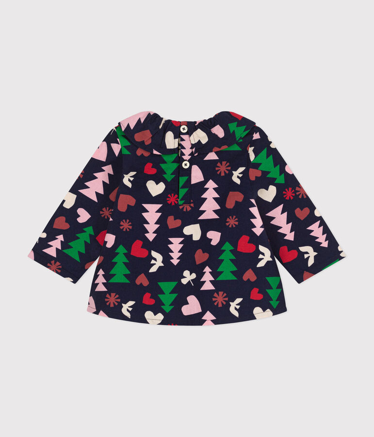 Blouse en flanelle b&eacute;b&eacute; bleu/multicouleur