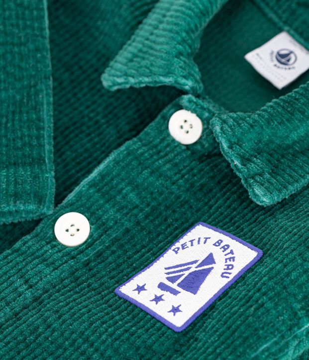 Lang babypakje in effen fluweel groen