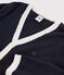 Wol en katoenen Cardigan vest jongens kinderen blauw SMOKING/wit MARSHMALLOW