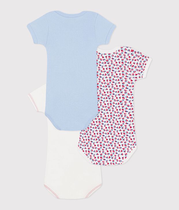 Setje met drie katoenen body's met korte mouw voor baby's multicouleur