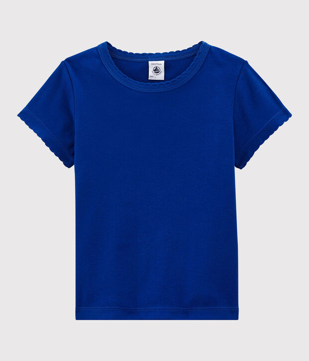 Iconisch katoenen T-shirt voor meisjes en jongens blauw