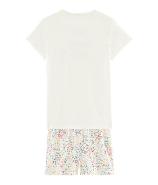 Pyjacourt fille en côte blanc MARSHMALLOW/blanc MULTICO