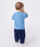 Effen katoenen T-shirt met korte mouwen voor baby's blauw ALASKA