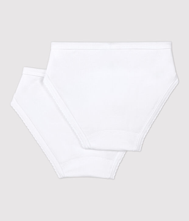 Lot de 2 culottes blanches petite fille multicouleur