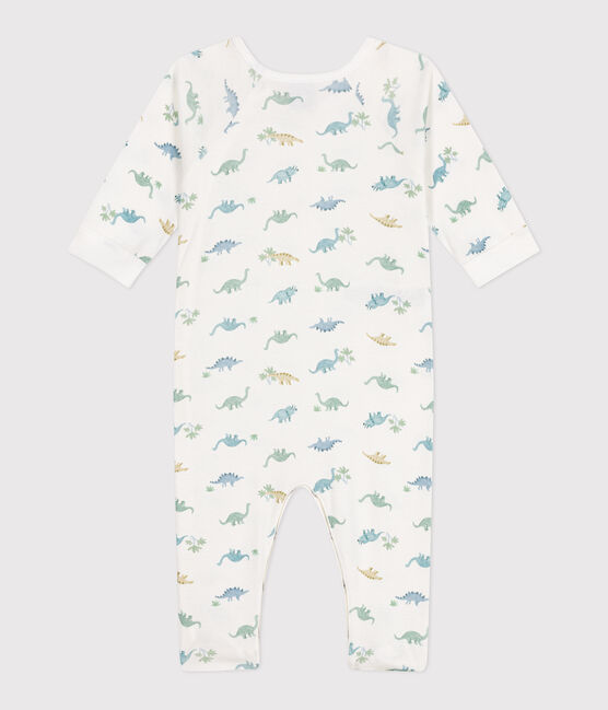 Katoenen babypyjama met dinosaurusprint wit MARSHMALLOW/wit MULTICO