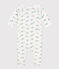 Katoenen babypyjama met dinosaurusprint wit MARSHMALLOW/wit MULTICO