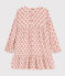 Robe manches longues en gaze de coton fleurie enfant fille rose SALINE/blanc MULTICO