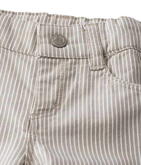 Gestreepte babybroek voor jongens grijs MINERAI/wit LAIT