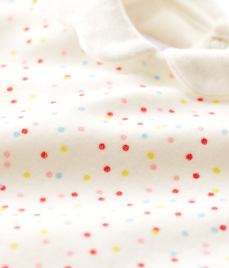 Dors-bien petits pois color&eacute;s b&eacute;b&eacute; fille en velours blanc/multicouleur