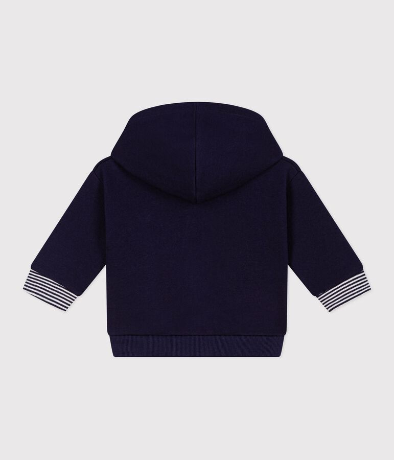 Sweatshirt &agrave; capuche b&eacute;b&eacute; en coton d&eacute;tails ray&eacute;s bleu