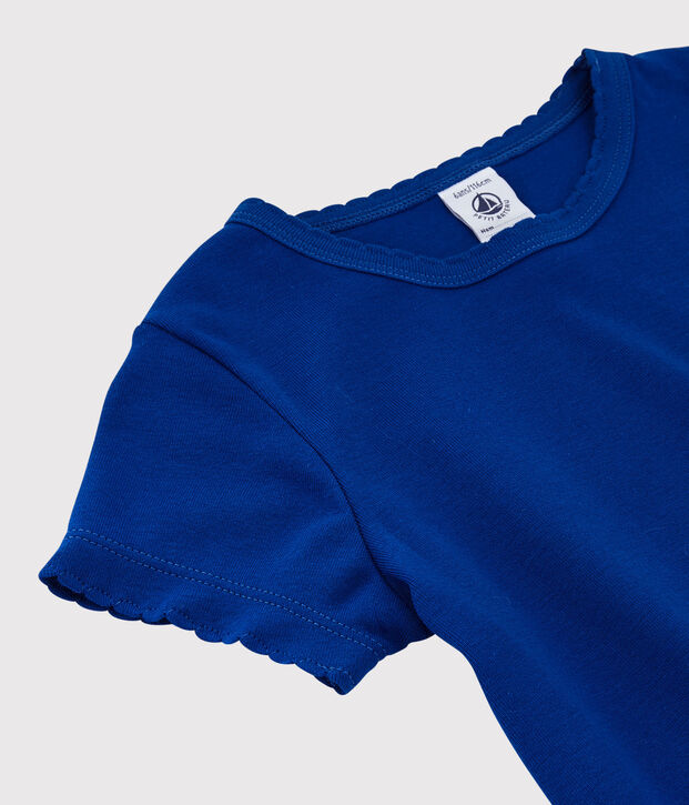 Iconisch katoenen T-shirt voor meisjes en jongens blauw