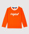 Katoenen jongens t-shirt met lange mouwen oranje CAROTTE