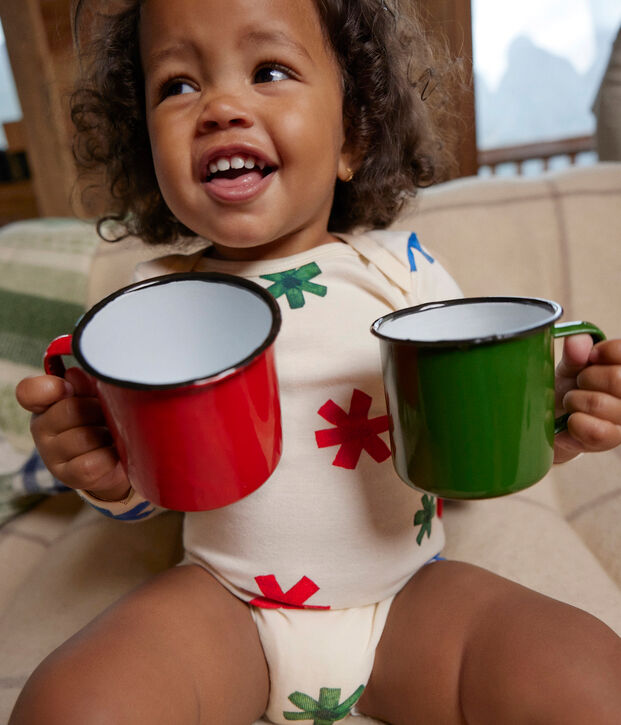Set van 3 katoenen babybody's met lange mouwen en sterrenprint multicouleur