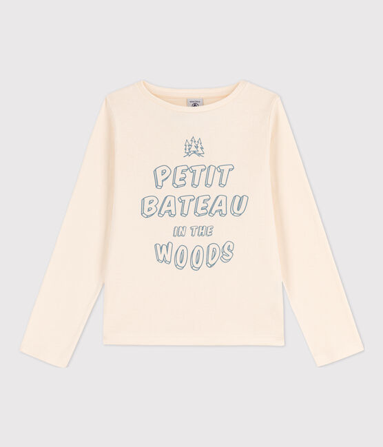 T-shirt met lange mouwen uit katoen voor meisjes/jongens wit AVALANCHE/ ROVER/ MULTICO