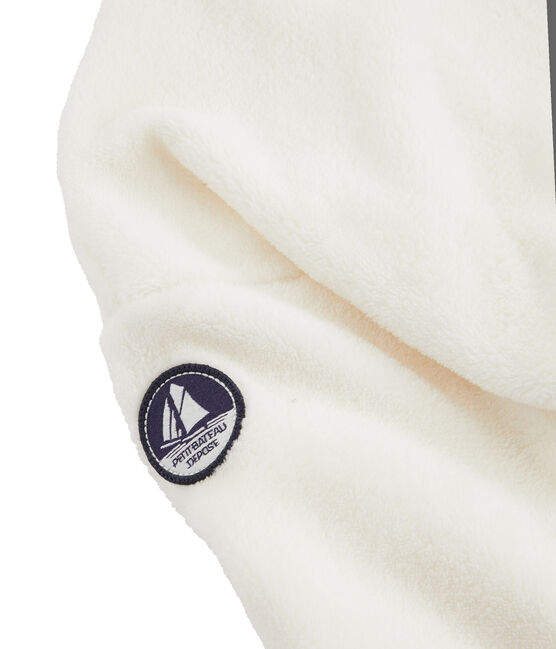 Wollig fleece sweatshirt jongens wit MARSHMALLOW