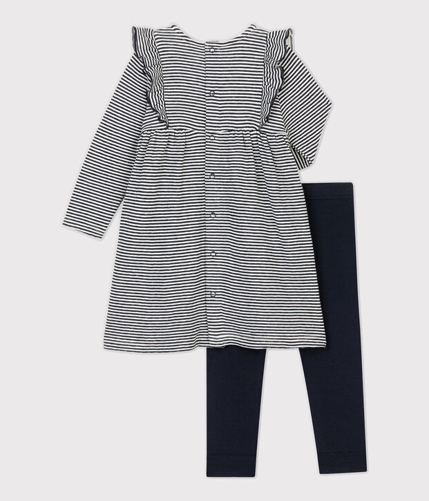 Tweedelige set baby. blauw/wit