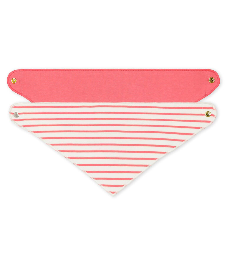 Lot de 2 bandanas-bavoirs b&eacute;b&eacute; fille multicouleur
