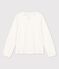 Tee-shirt manches longues en coton enfant fille blanc MARSHMALLOW